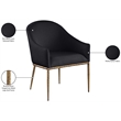 Meridian Furniture Ferro Black Linen Textured Performance Fabric Dining AC