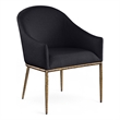 Meridian Furniture Ferro Black Linen Textured Performance Fabric Dining AC