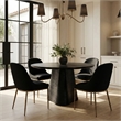 Meridian Furniture Ferro Black Linen Textured Performance Fabric Dining SC