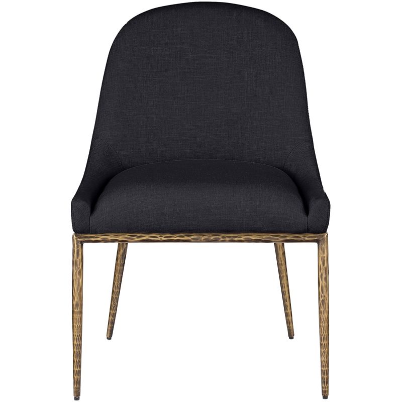 Meridian Furniture Ferro Black Linen Textured Performance Fabric Dining SC