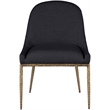 Meridian Furniture Ferro Black Linen Textured Performance Fabric Dining SC