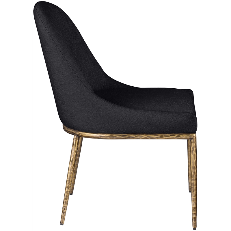Meridian Furniture Ferro Black Linen Textured Performance Fabric Dining SC