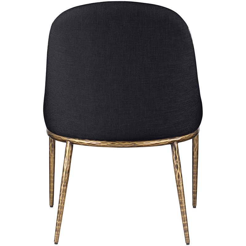 Meridian Furniture Ferro Black Linen Textured Performance Fabric Dining SC