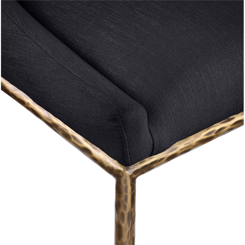 Meridian Furniture Ferro Black Linen Textured Performance Fabric Dining SC