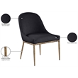 Meridian Furniture Ferro Black Linen Textured Performance Fabric Dining SC