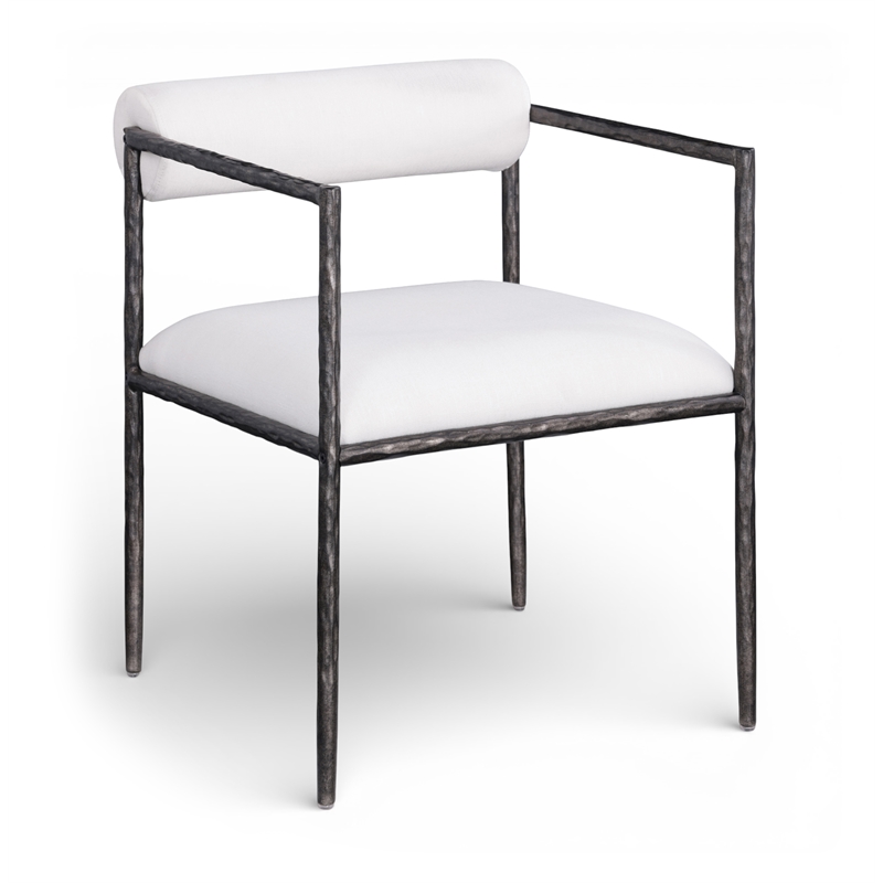 Meridian Furniture Axis Cream Linen Textured Fabric Dining Chair (Set of 2)