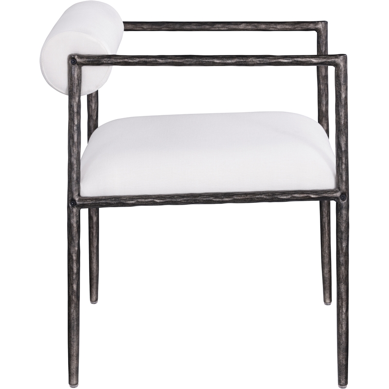 Meridian Furniture Axis Cream Linen Textured Fabric Dining Chair (Set of 2)
