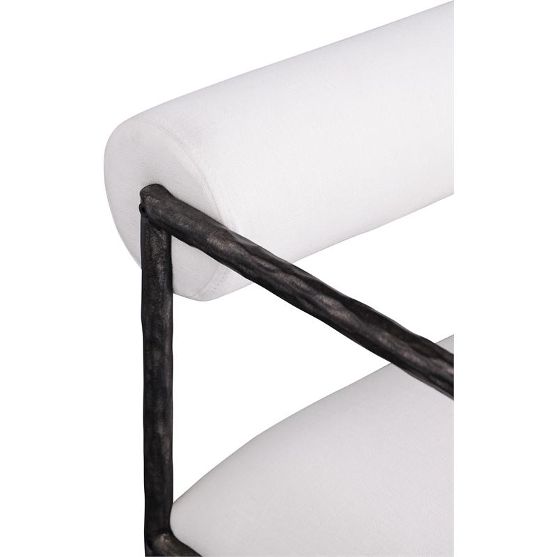 Meridian Furniture Axis Cream Linen Textured Fabric Dining Chair (Set of 2)