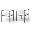 Meridian Furniture Axis Cream Linen Textured Fabric Dining Chair (Set of 2)