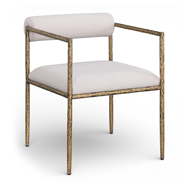 Meridian Furniture Axis Beige Linen Textured Fabric Dining Chair (Set of 2)