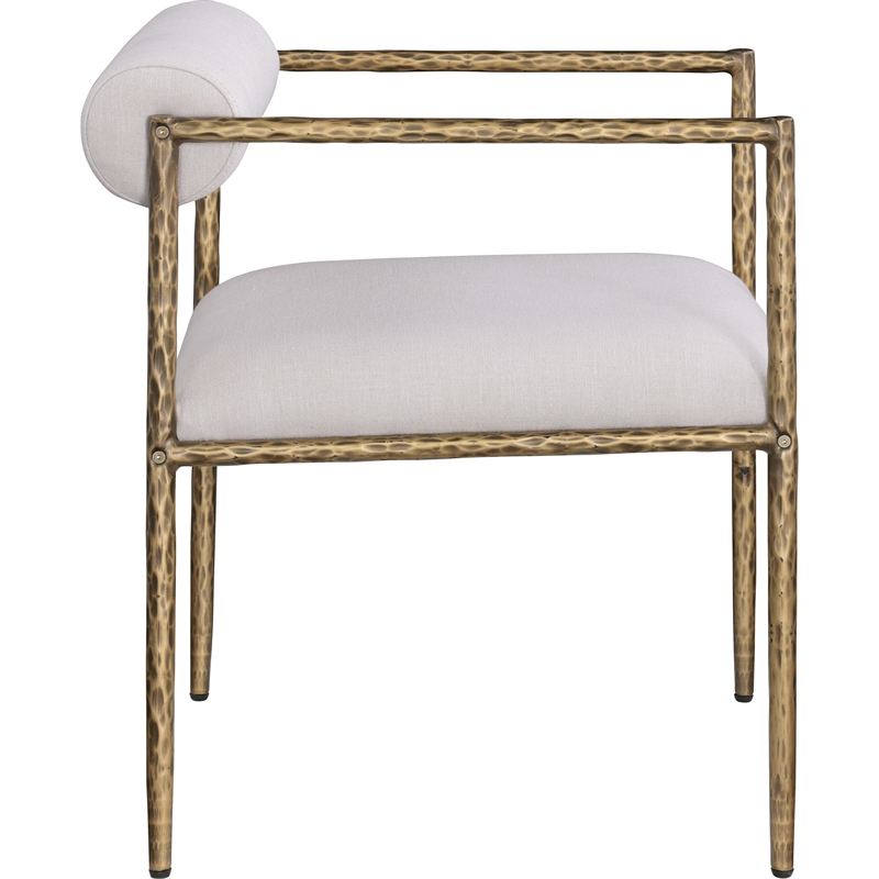 Meridian Furniture Axis Beige Linen Textured Fabric Dining Chair (Set of 2)