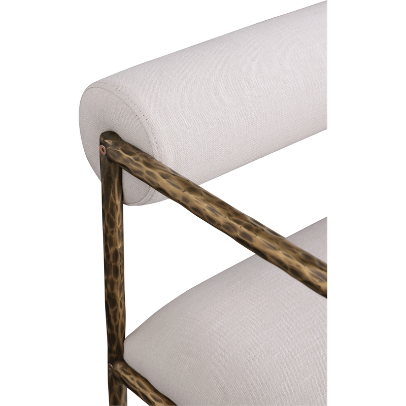 Meridian Furniture Axis Beige Linen Textured Fabric Dining Chair (Set of 2)