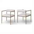 Meridian Furniture Axis Beige Linen Textured Fabric Dining Chair (Set of 2)