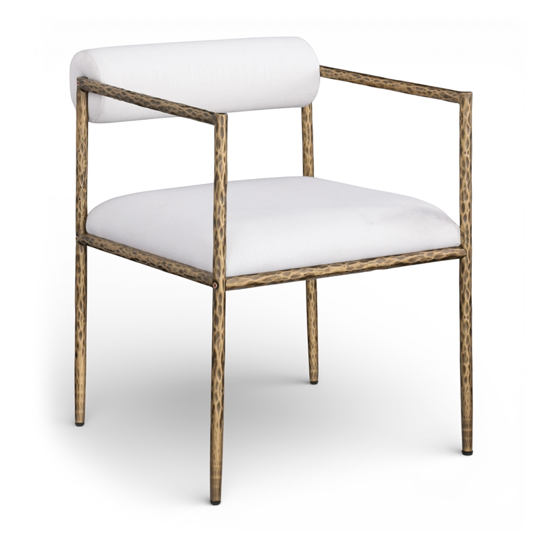 Meridian Furniture Axis Cream Linen Textured Fabric Dining Chair (Set of 2)