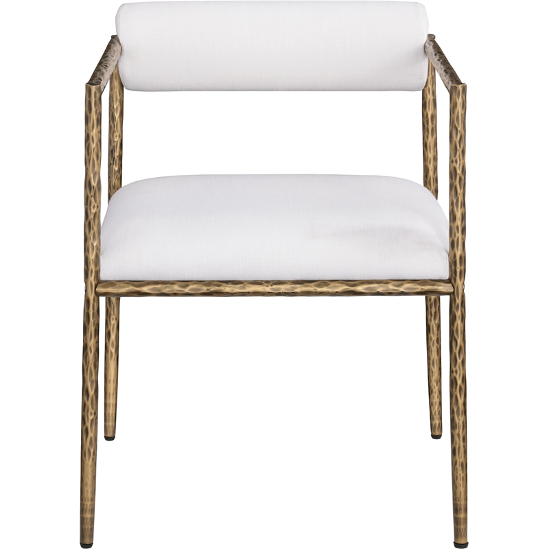 Meridian Furniture Axis Cream Linen Textured Fabric Dining Chair (Set of 2)