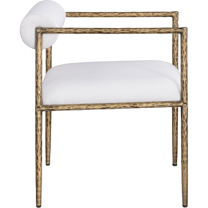 Meridian Furniture Axis Cream Linen Textured Fabric Dining Chair (Set of 2)