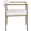 Meridian Furniture Axis Cream Linen Textured Fabric Dining Chair (Set of 2)