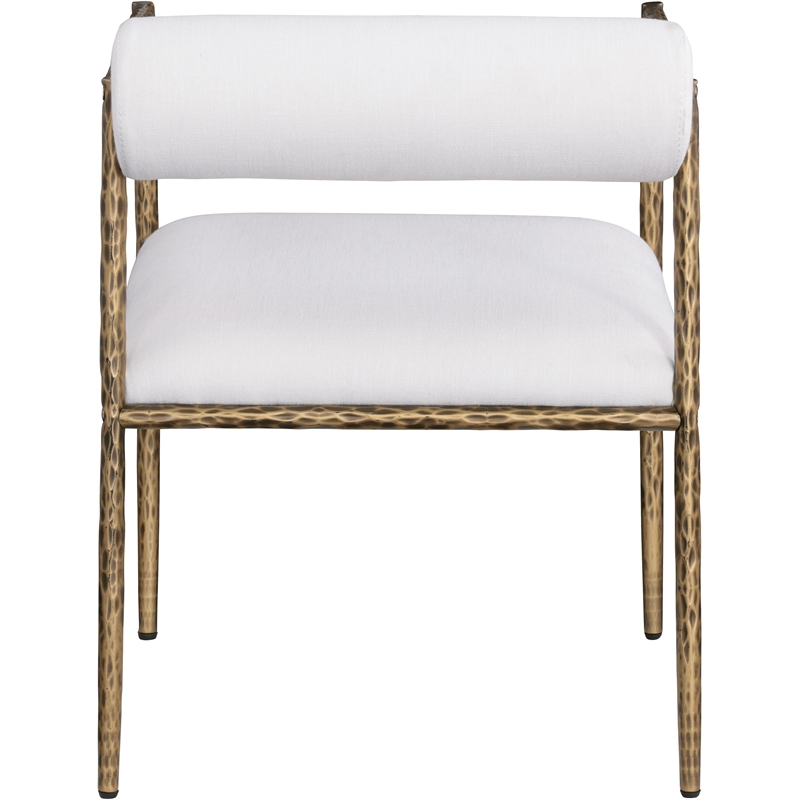 Meridian Furniture Axis Cream Linen Textured Fabric Dining Chair (Set of 2)