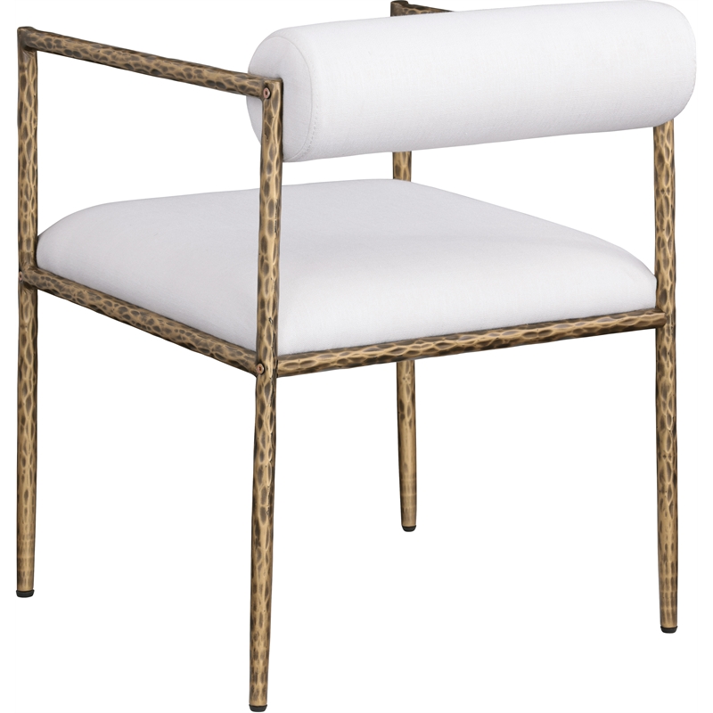 Meridian Furniture Axis Cream Linen Textured Fabric Dining Chair (Set of 2)