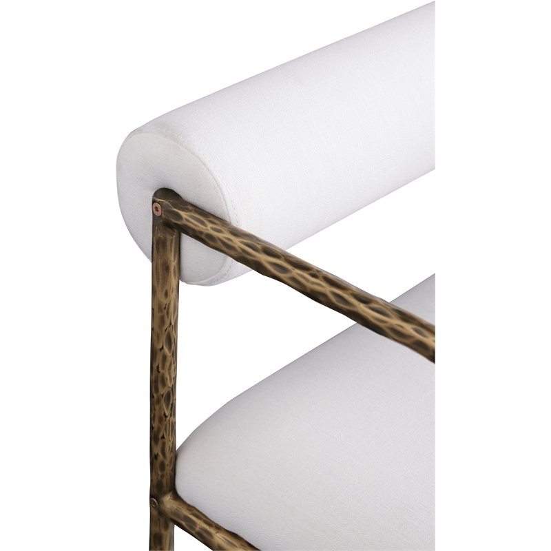 Meridian Furniture Axis Cream Linen Textured Fabric Dining Chair (Set of 2)