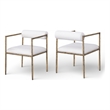 Meridian Furniture Axis Cream Linen Textured Fabric Dining Chair (Set of 2)