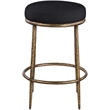 Meridian Furniture Ferro Black Linen Textured Performance Fabric Counter Stool