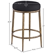 Meridian Furniture Ferro Black Linen Textured Performance Fabric Counter Stool