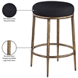 Meridian Furniture Ferro Black Linen Textured Performance Fabric Counter Stool