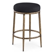 Meridian Furniture Ferro Black Linen Textured Performance Fabric Counter Stool