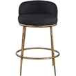 Meridian Furniture Ferro Black Linen Textured Performance Fabric Counter Stool