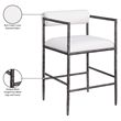 Meridian Furniture Axis Cream Linen Textured Fabric Counter Stool (Set of 2)