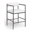 Meridian Furniture Axis Cream Linen Textured Fabric Counter Stool (Set of 2)