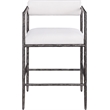 Meridian Furniture Axis Cream Linen Textured Fabric Counter Stool (Set of 2)