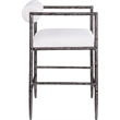 Meridian Furniture Axis Cream Linen Textured Fabric Counter Stool (Set of 2)