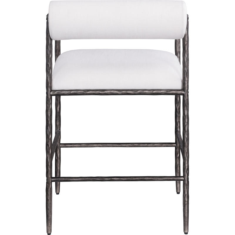 Meridian Furniture Axis Cream Linen Textured Fabric Counter Stool (Set of 2)