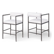 Meridian Furniture Axis Cream Linen Textured Fabric Counter Stool (Set of 2)