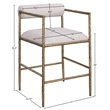 Meridian Furniture Axis Beige Linen Textured Fabric Counter Stool (Set of 2)