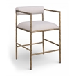 Meridian Furniture Axis Beige Linen Textured Fabric Counter Stool (Set of 2)