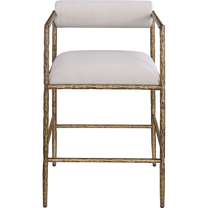 Meridian Furniture Axis Beige Linen Textured Fabric Counter Stool (Set of 2)