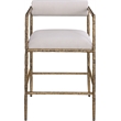 Meridian Furniture Axis Beige Linen Textured Fabric Counter Stool (Set of 2)