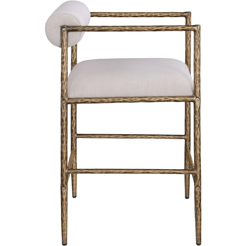 Meridian Furniture Axis Beige Linen Textured Fabric Counter Stool (Set of 2)