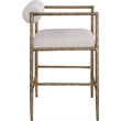 Meridian Furniture Axis Beige Linen Textured Fabric Counter Stool (Set of 2)