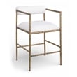 Meridian Furniture Axis Cream Linen Textured Fabric Counter Stool (Set of 2)