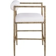 Meridian Furniture Axis Cream Linen Textured Fabric Counter Stool (Set of 2)