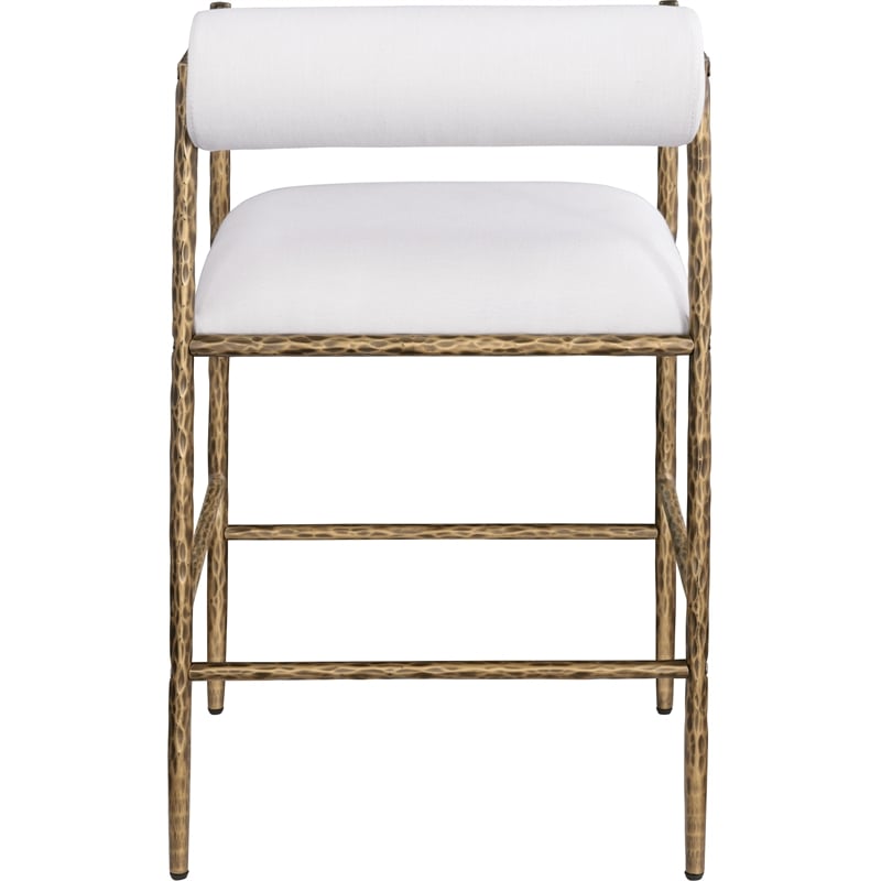 Meridian Furniture Axis Cream Linen Textured Fabric Counter Stool (Set of 2)
