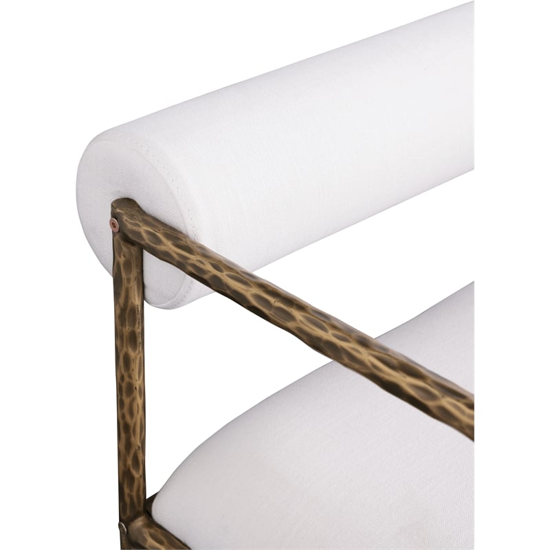 Meridian Furniture Axis Cream Linen Textured Fabric Counter Stool (Set of 2)