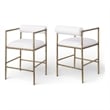 Meridian Furniture Axis Cream Linen Textured Fabric Counter Stool (Set of 2)
