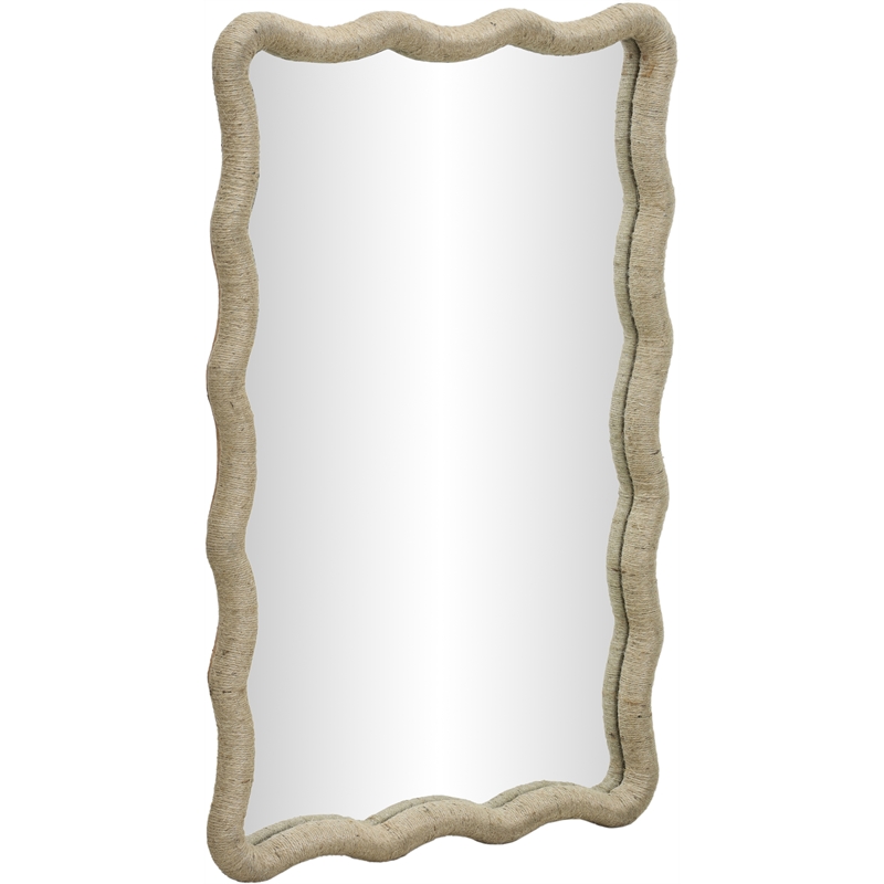 Meridian Furniture Meadow Natural Jute Rope Framed Mirror