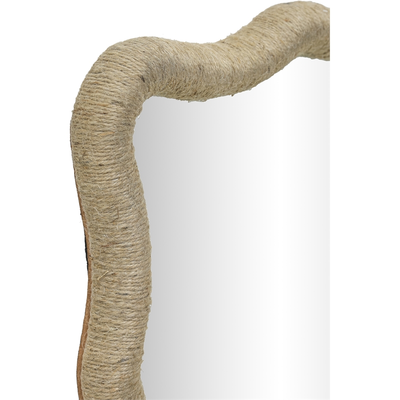 Meridian Furniture Meadow Natural Jute Rope Framed Mirror