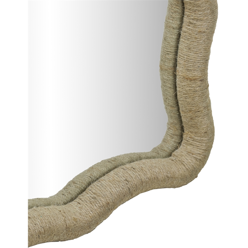 Meridian Furniture Meadow Natural Jute Rope Framed Mirror